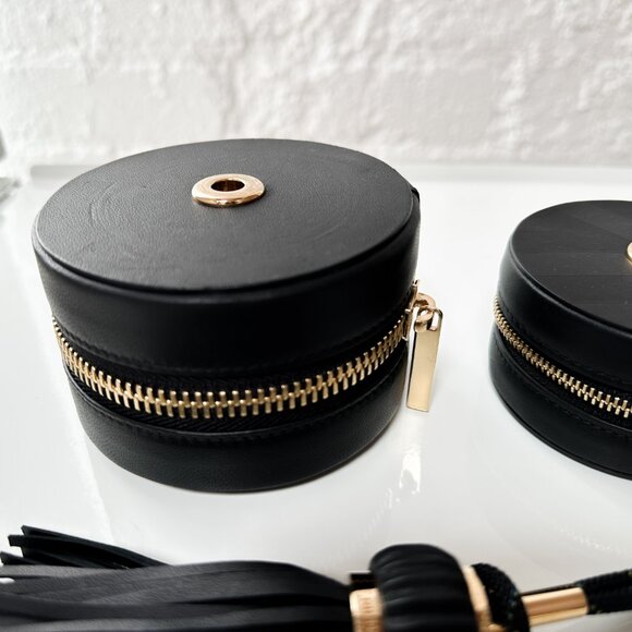 RICHARD MILLE Leather Travel Watch Case Jewelry Watch Roll Black Gold Strap Cord - Picture 10 of 16